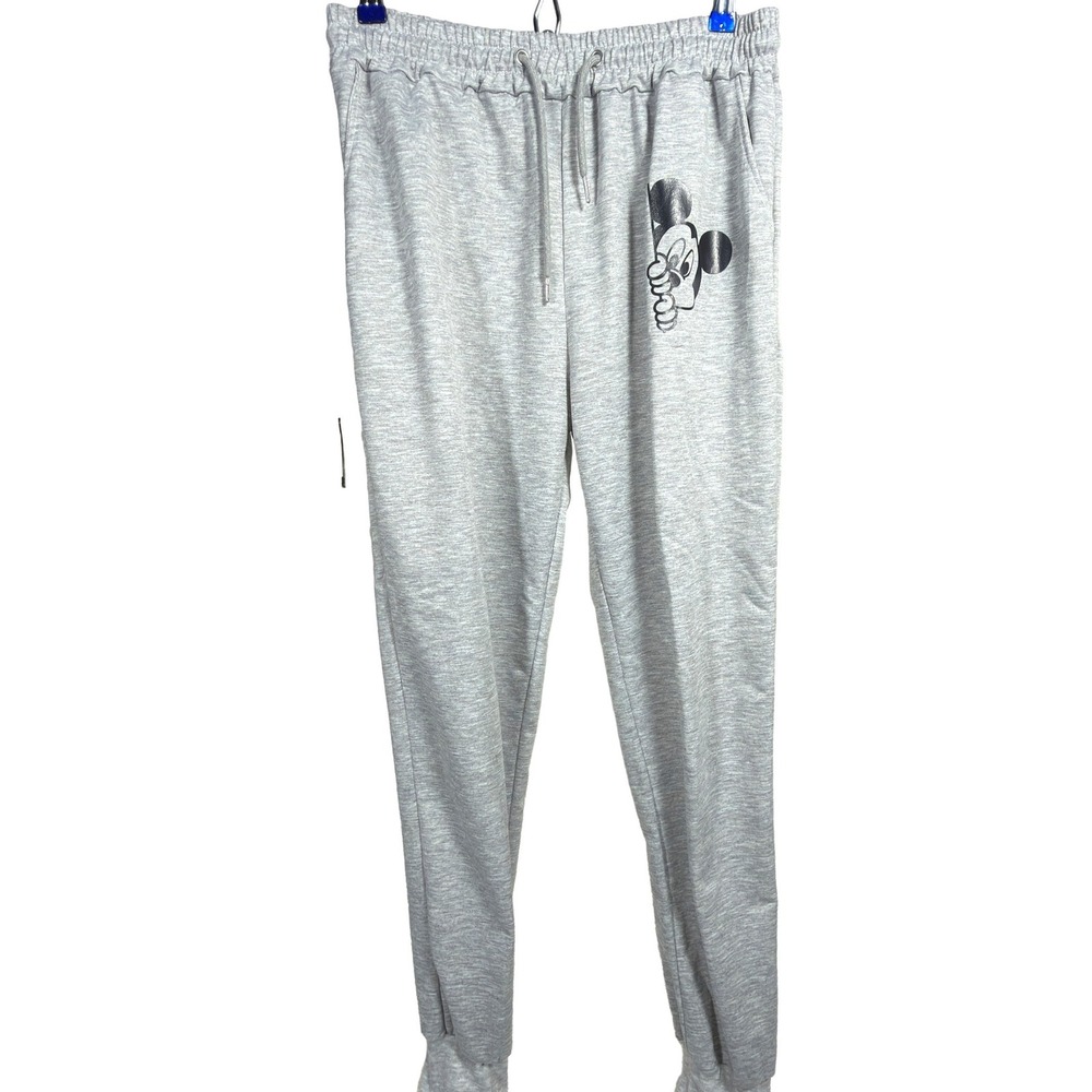 Disney Mickey Mouse Joggers XL Mens Graphic Sweatpants Gray